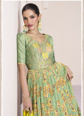 Exquisite Gown in Pista Colour